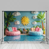 Lofaris Summer Pool Inflatable Sofa Sunny Photo Backdrop